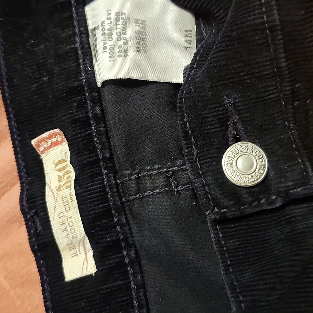 Women's Black Corduroy Jeans - Picture 4 of 4